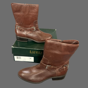 Polo by Ralph Lauren Brown Ankle Boots with Timeless Elegance